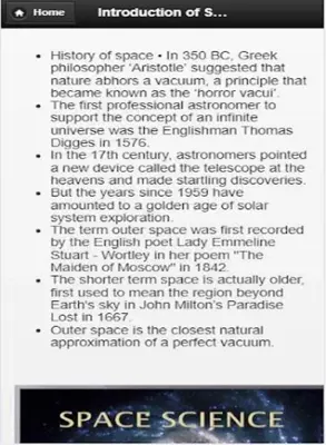 Space Science android App screenshot 1